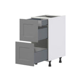 J COLLECTION Bristol Painted Slate Gray Shaker Assembled Base Kitchen Cabinet with Draw (15 in. W x 34.5 in. H x 24 in. D)