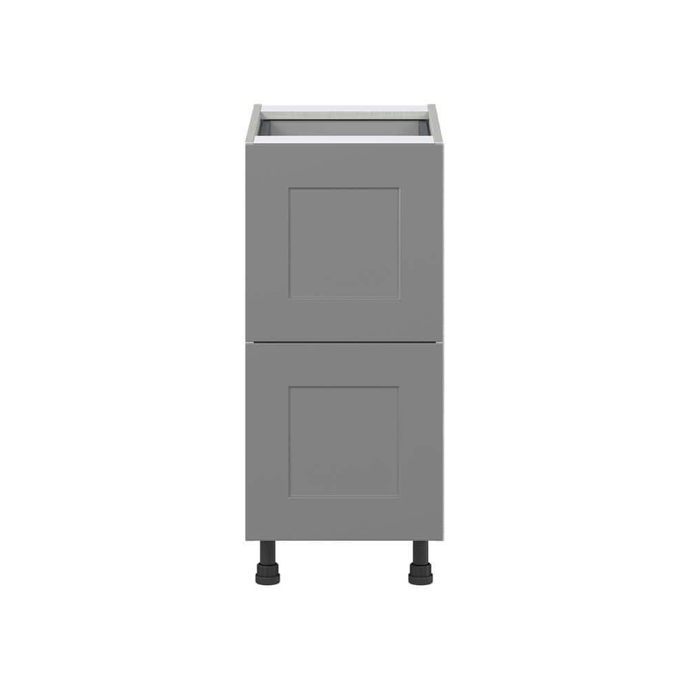 J COLLECTION Bristol Painted Slate Gray Shaker Assembled Base Kitchen Cabinet with Draw (15 in. W x 34.5 in. H x 24 in. D)
