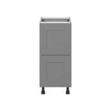 J COLLECTION Bristol Painted Slate Gray Shaker Assembled Base Kitchen Cabinet with Draw (15 in. W x 34.5 in. H x 24 in. D)