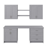 J COLLECTION Bristol 92.5 in. W x 89.5 in. H x 24 in. D Painted Slate Gray Assembled Office Base Cabinet Bundle