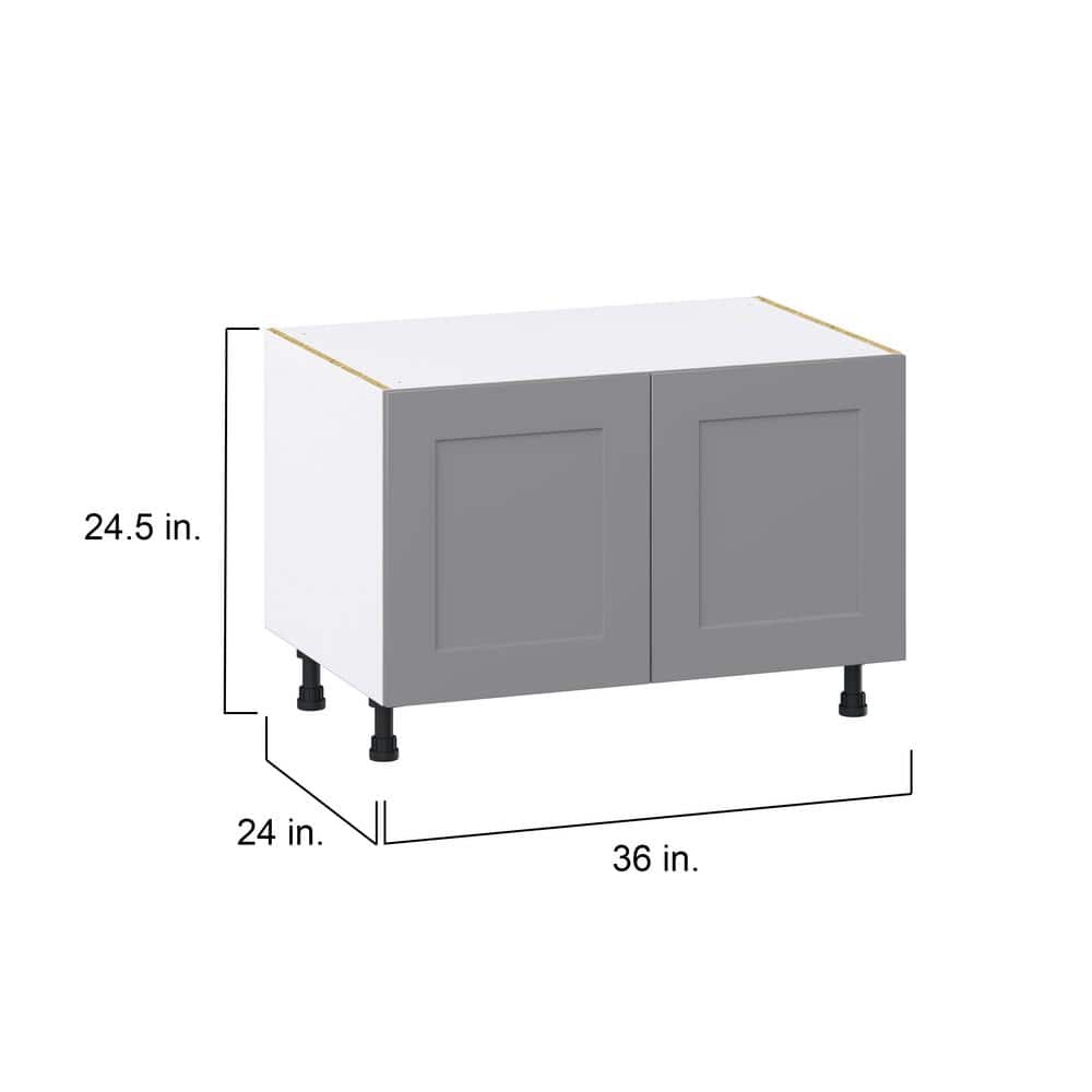 J COLLECTION Bristol Painted Slate Gray Shaker Assembled Apron Front Sink Base Kitchen Cabinet (36 in. W x 24.5 in. H x 24 in. D)