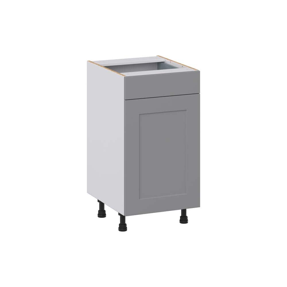J COLLECTION Bristol Painted Slate Gray Shaker Assembled 18 in. W x 34.5 in. H x 21 in. D Vanity 1 Drawer Base Kitchen Cabinet