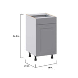 J COLLECTION Bristol Painted Slate Gray Shaker Assembled 18 in. W x 34.5 in. H x 21 in. D Vanity 1 Drawer Base Kitchen Cabinet