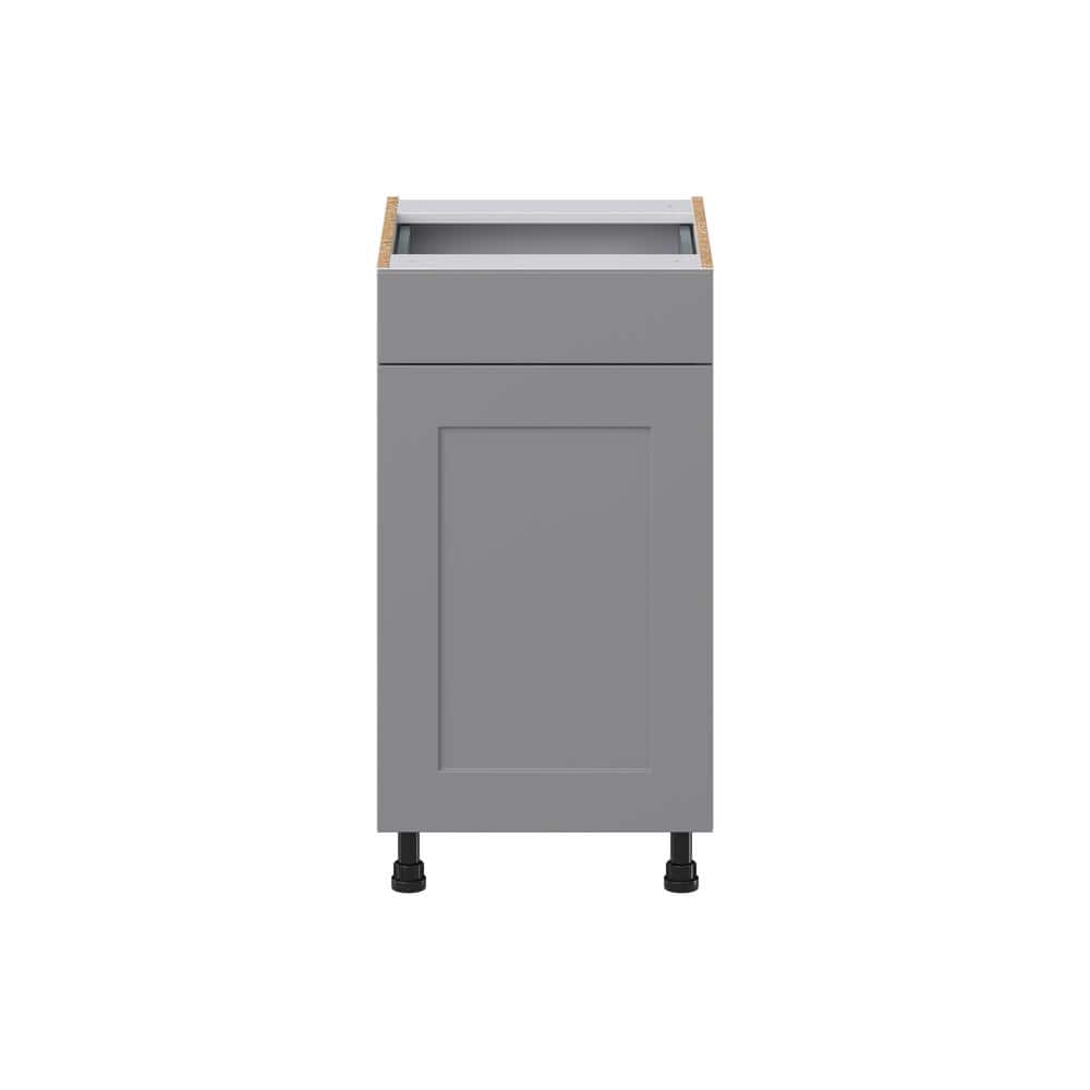J COLLECTION Bristol Painted Slate Gray Shaker Assembled 18 in. W x 34.5 in. H x 21 in. D Vanity 1 Drawer Base Kitchen Cabinet