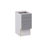 J COLLECTION Bristol Painted Slate Gray Shaker Assembled 15 in.W x 30 in.H x 21 in.D Vanity ADA 3 Drawers Base Kitchen Cabinet