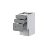 J COLLECTION Bristol Painted Slate Gray Shaker Assembled 15 in.W x 30 in.H x 21 in.D Vanity ADA 3 Drawers Base Kitchen Cabinet