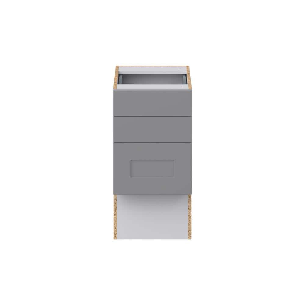 J COLLECTION Bristol Painted Slate Gray Shaker Assembled 15 in.W x 30 in.H x 21 in.D Vanity ADA 3 Drawers Base Kitchen Cabinet