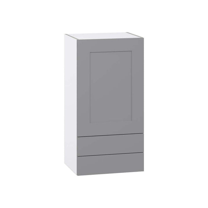 J COLLECTION Bristol Painted Slate Gray Shaker Assembled Wall Kitchen Cabinet with 2 Drawers (18 in. W x 35 in. H x 14 in. D)