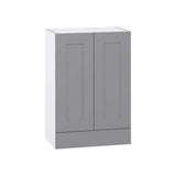 J COLLECTION Bristol Painted Slate Gray Shaker Assembled Wall Kitchen Cabinet with a Drawer (24 in. W x 35 in. H x 14 in. D)