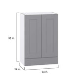 J COLLECTION Bristol Painted Slate Gray Shaker Assembled Wall Kitchen Cabinet with a Drawer (24 in. W x 35 in. H x 14 in. D)
