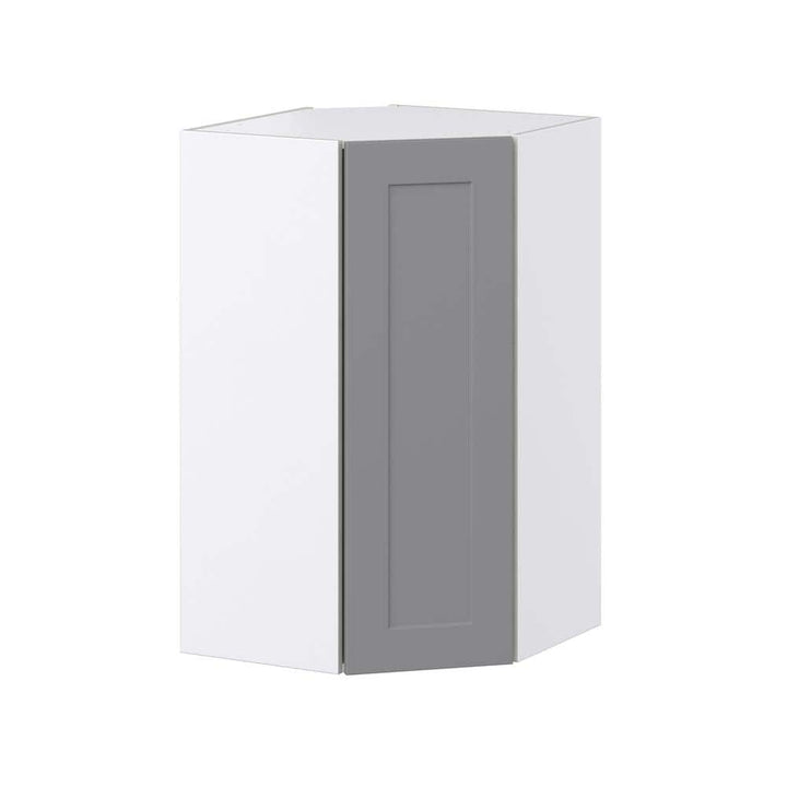 J COLLECTION Bristol Painted Slate Gray Shaker Assembled Wall Diagonal Corner Kitchen Cabinet (24 in. W x 40 in. H x 14 in. D)