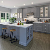 J COLLECTION Bristol Painted Slate Gray Shaker Assembled Wall Diagonal Corner Kitchen Cabinet (24 in. W x 40 in. H x 14 in. D)