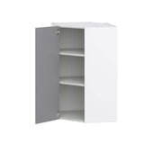J COLLECTION Bristol Painted Slate Gray Shaker Assembled Wall Diagonal Corner Kitchen Cabinet (24 in. W x 40 in. H x 14 in. D)