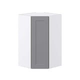 J COLLECTION Bristol Painted Slate Gray Shaker Assembled Wall Diagonal Corner Kitchen Cabinet (24 in. W x 40 in. H x 14 in. D)