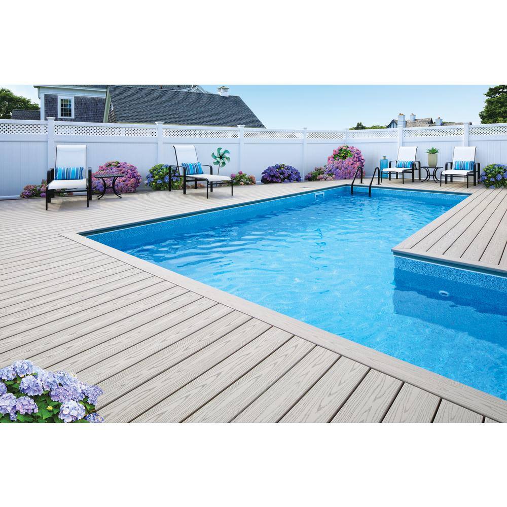 TimberTech Advanced PVC Harvest 1 in. x 6 in. x 1 ft. Square Slate Gray PVC Sample (Actual: 1 in. x 5 1/2 in. x 1 ft)