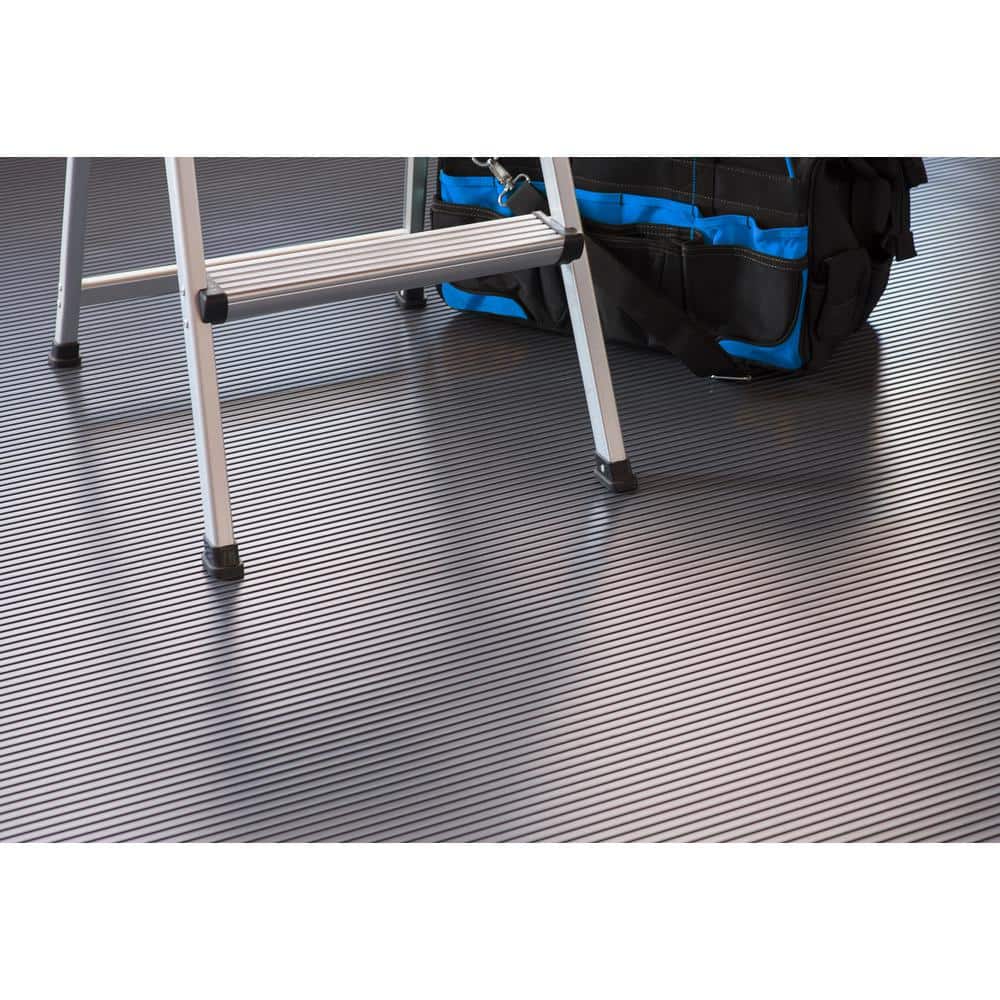 G-Floor Rib 8.5 ft. x 22 ft. Slate Grey Vinyl Garage Flooring Cover and Protector