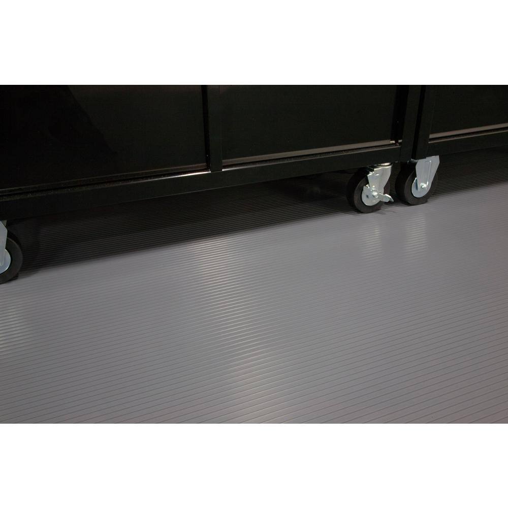 G-Floor Rib 8.5 ft. x 24 ft. Slate Grey Vinyl Garage Flooring Cover and Protector
