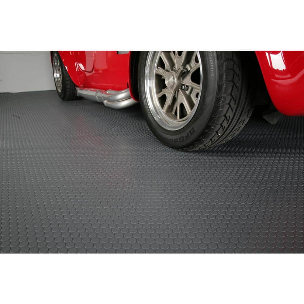 G-Floor Small Coin 8.5 ft. x 22 ft. Slate Grey Commercial Grade Vinyl Garage Flooring Cover and Protector