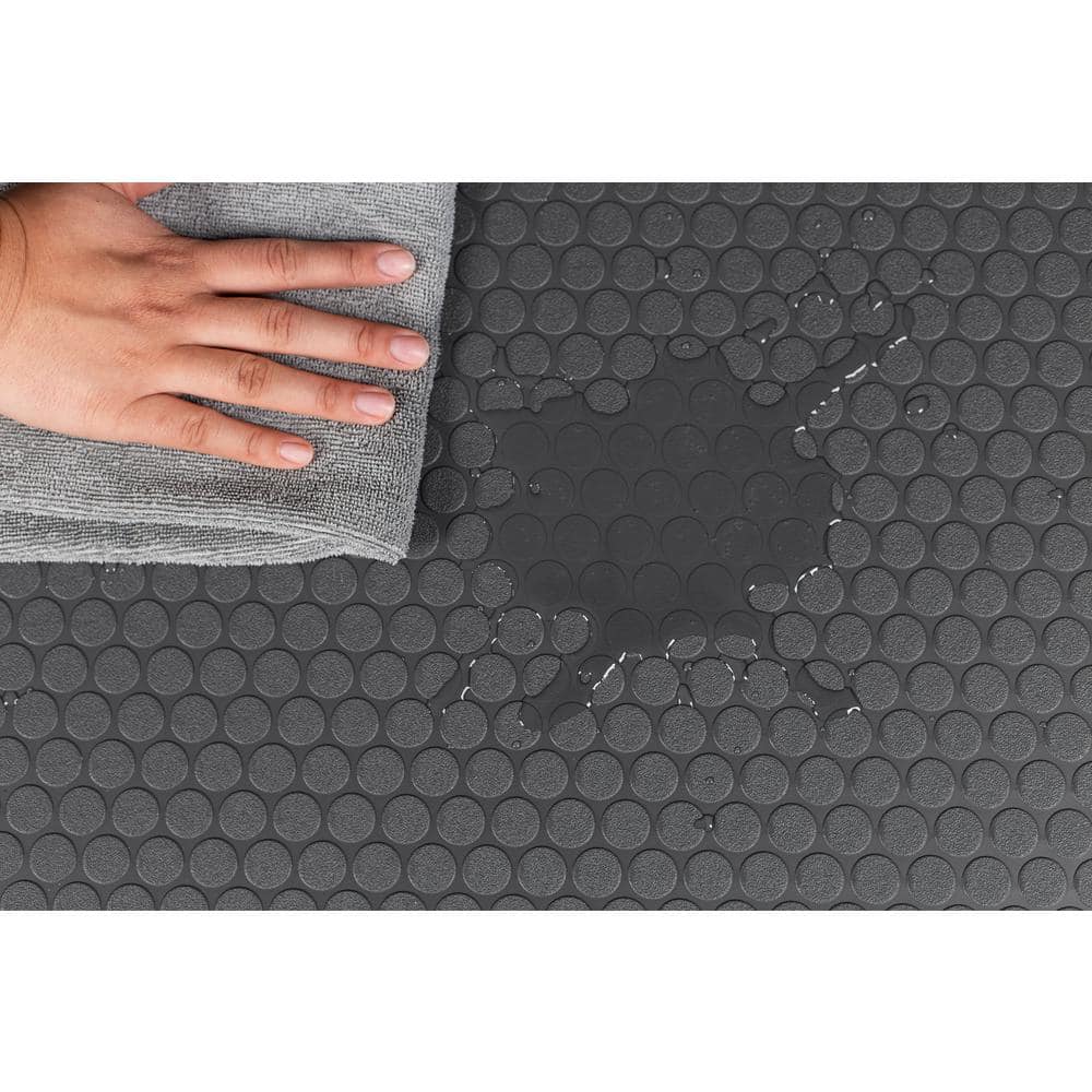 G-Floor Small Coin 8.5 ft. x 22 ft. Slate Grey Commercial Grade Vinyl Garage Flooring Cover and Protector