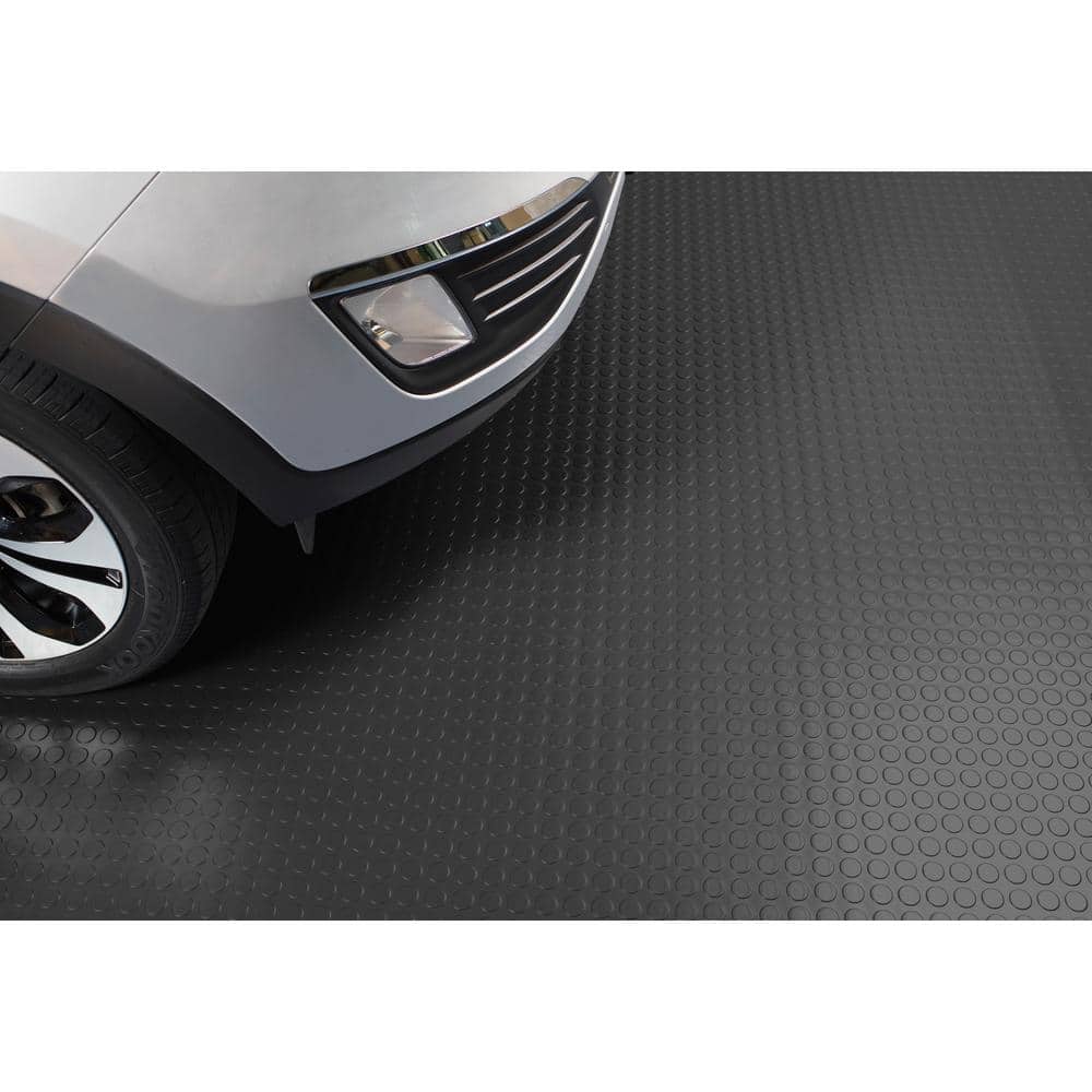 G-Floor Coin 10 ft. x 24 ft. Slate Grey Commercial Grade Vinyl Garage Flooring Cover and Protector