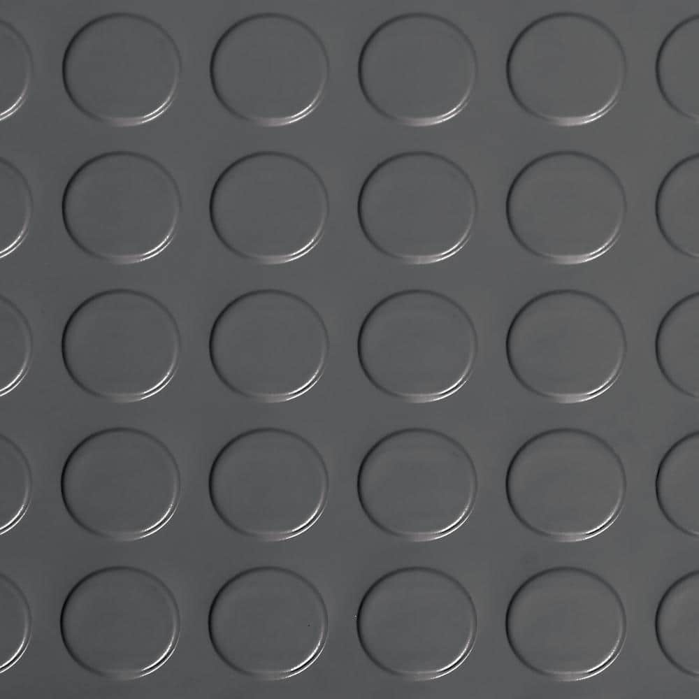 G-Floor Coin 7.5 ft. x 17 ft. Slate Grey Commercial Grade Vinyl Garage Flooring Cover and Protector