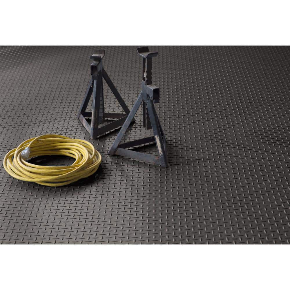 G-Floor Diamond Tread 10 ft. x 24 ft. Slate Grey Commercial Grade Vinyl Garage Flooring Cover and Protector