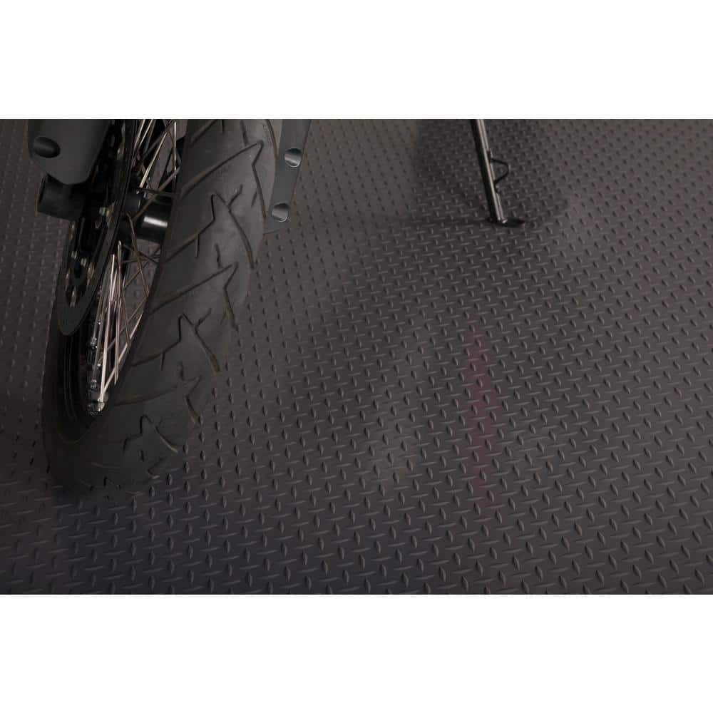 G-Floor Diamond Tread 10 ft. x 24 ft. Slate Grey Commercial Grade Vinyl Garage Flooring Cover and Protector