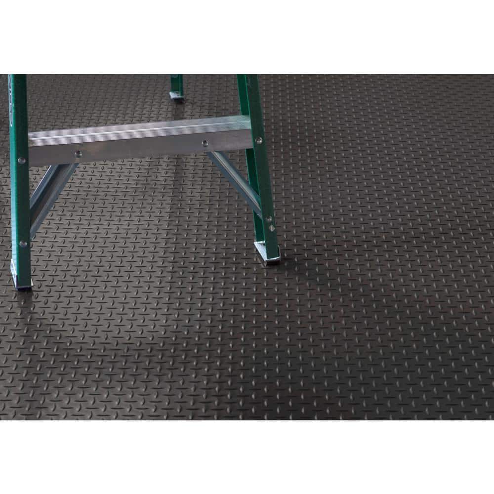 G-Floor Diamond Tread 5 ft. x 10 ft. Slate Grey Commercial Grade Vinyl Garage Flooring Cover and Protector