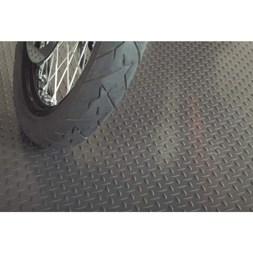G-Floor Diamond Tread 5 ft. x 10 ft. Slate Grey Commercial Grade Vinyl Garage Flooring Cover and Protector
