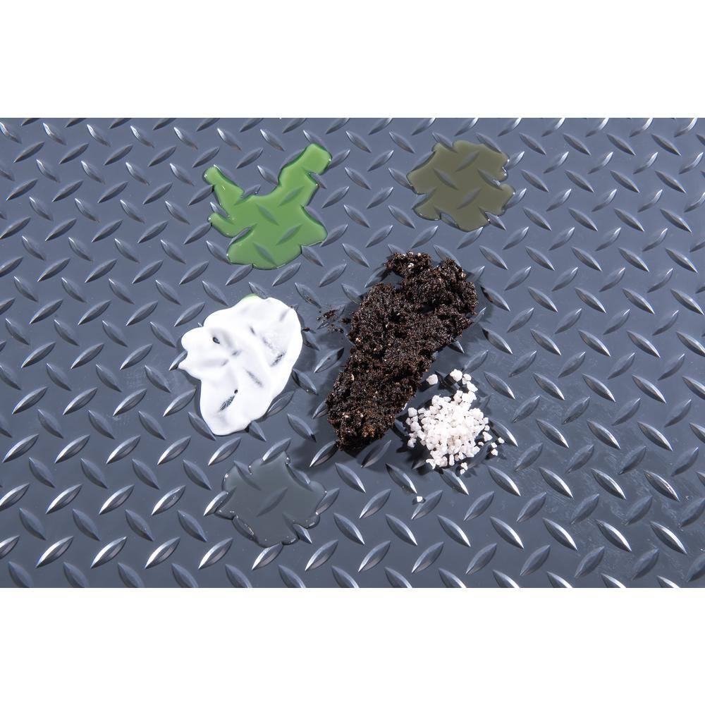 G-Floor Diamond Tread 8.5 ft. x 22 ft. Slate Grey Commercial Grade Vinyl Garage Flooring Cover and Protector