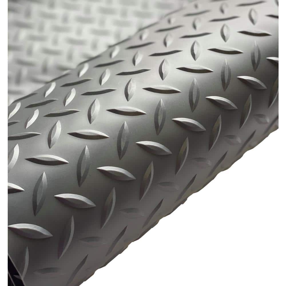 G-Floor Diamond Tread 8.5 ft. x 24 ft. Slate Grey Vinyl Garage Flooring Cover and Protector