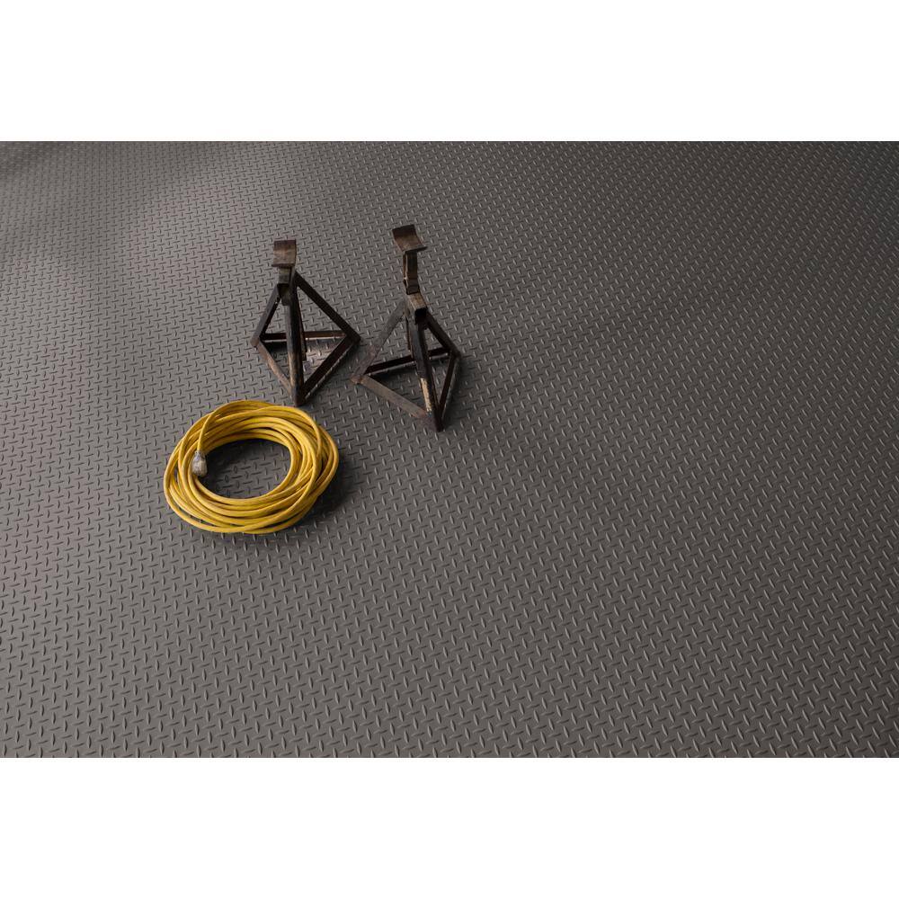 G-Floor Diamond Tread 8.5 ft. x 24 ft. Slate Grey Vinyl Garage Flooring Cover and Protector