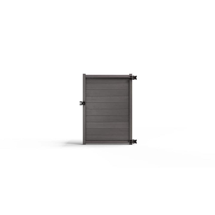 Natures Composites Composite Modern Horizontal Privacy ( 6 ft. H x 4 ft. W) Slate Grey Full Size Fence Gate