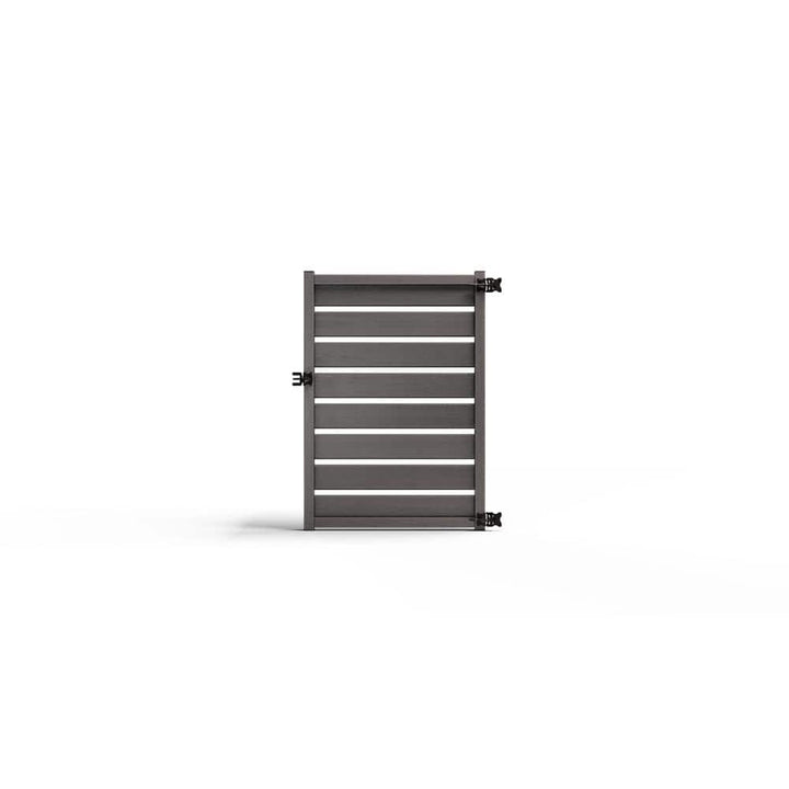 Natures Composites Composite Modern Horizontal Semi-Privacy ( 6 ft. H x 4 ft. W) Slate Grey Full Size Fence Gate