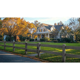 Natures Composites Composite 2-Rail Corner Post with Post Cap for Traditional Ranch Rail System (5 in. x 5 in. x 50 in. L) Slate Grey