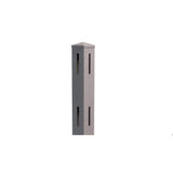 Natures Composites Composite 2-Rail Corner Post with Post Cap for Traditional Ranch Rail System (5 in. x 5 in. x 50 in. L) Slate Grey