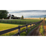 Natures Composites Composite 2-Rail Start/End Post with Post Cap for Traditional Ranch Rail System (5 in. x 5 in. x 50 in. L) Slate Grey