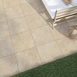 Sample – Slate White 6 in. x 6 in. x 0.75 in. Stone-Look Porcelain Paver