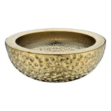ANZZI Regalia Series Vessel Sink in Smoothed Gold, 16.5 in. Round Tempered Deco-Glass