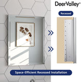 DEERVALLEY Rectangular Aluminum Frameless 15 in. W x 19 in. H Recessed Medicine Cabinet in Sliver with Mirror and Beveled Edge