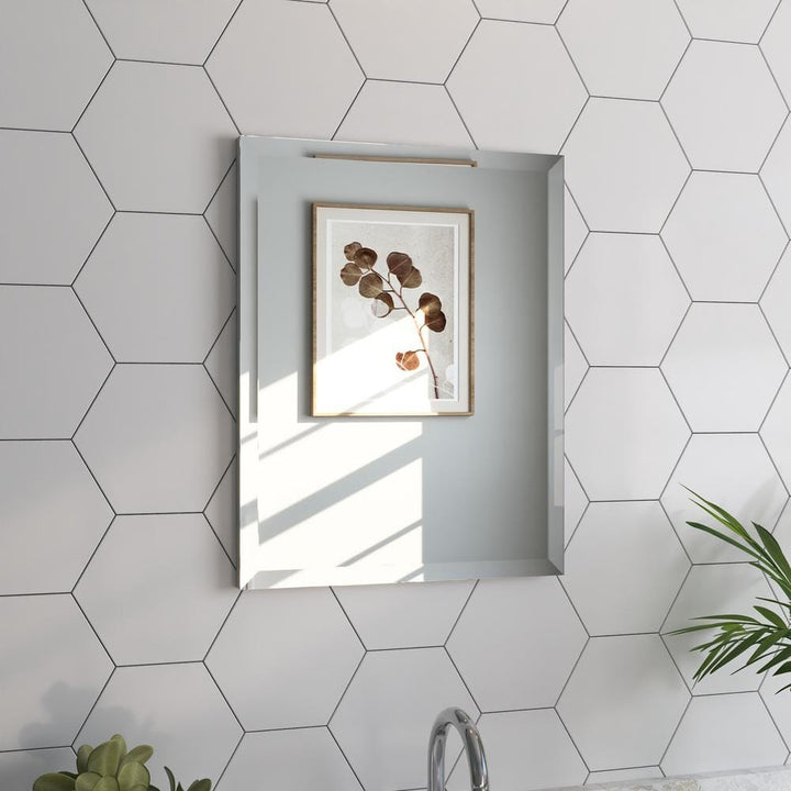 DEERVALLEY Rectangular Aluminum Frameless 15 in. W x 19 in. H Recessed Medicine Cabinet in Sliver with Mirror and Beveled Edge