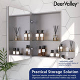 DEERVALLEY Rectangular Aluminum Frameless 15 in. W x 19 in. H Recessed Medicine Cabinet in Sliver with Mirror and Beveled Edge