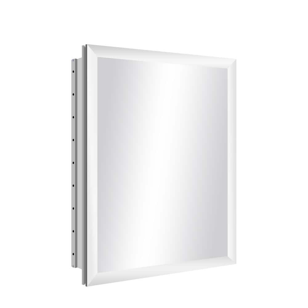 DEERVALLEY Rectangular Aluminum Frameless 15 in. W x 19 in. H Recessed Medicine Cabinet in Sliver with Mirror and Beveled Edge