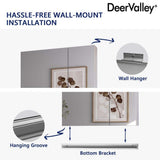 DEERVALLEY Rectangular Aluminum Frameless 30 in. W x 26 in. H Double-Door Surface Mount Bathroom Medicine Cabinet with Mirror