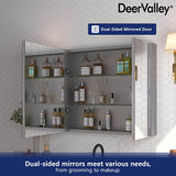 DEERVALLEY Rectangular Aluminum Frameless 30 in. W x 26 in. H Double-Door Surface Mount Bathroom Medicine Cabinet with Mirror