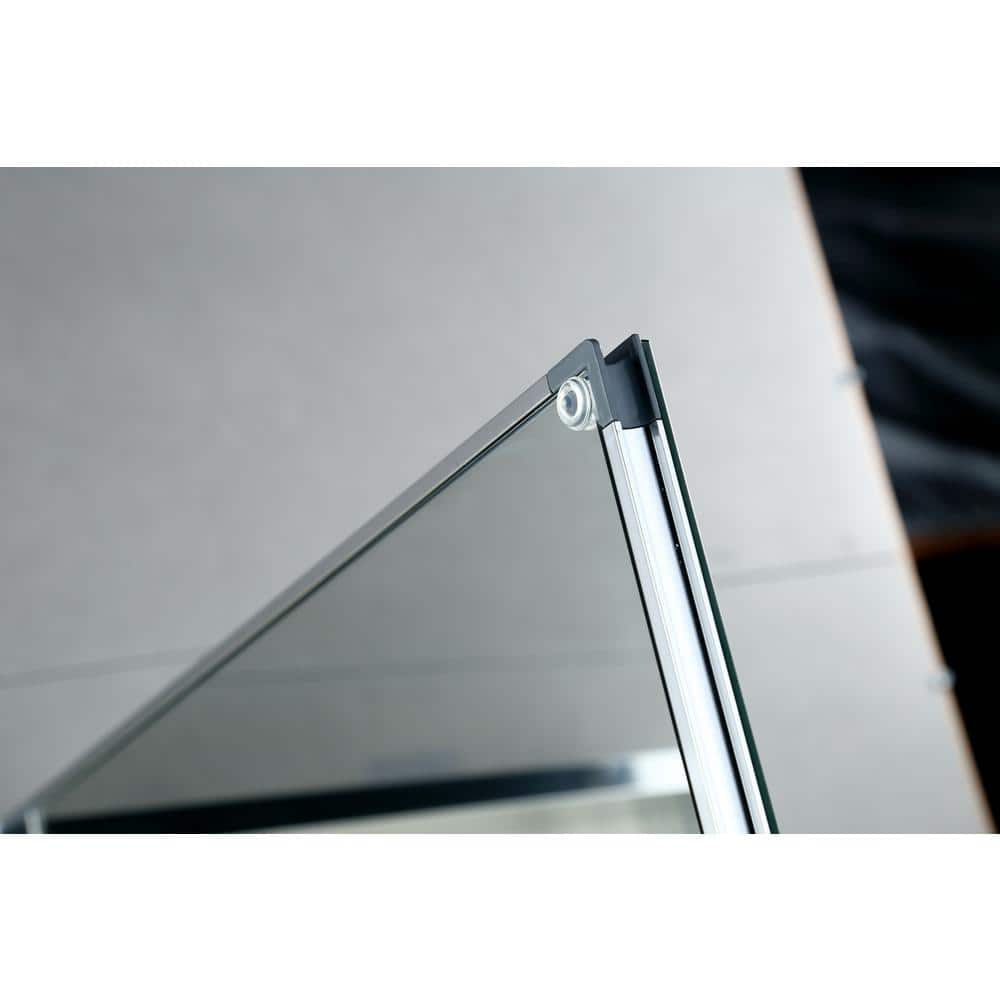 36 in. W x 26 in. H Large Rectangular Silver Aluminum Recessed Mount Medicine Cabinet with Mirror