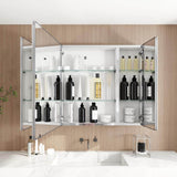 36 in. W x 26 in. H Large Rectangular Silver Aluminum Recessed Mount Medicine Cabinet with Mirror