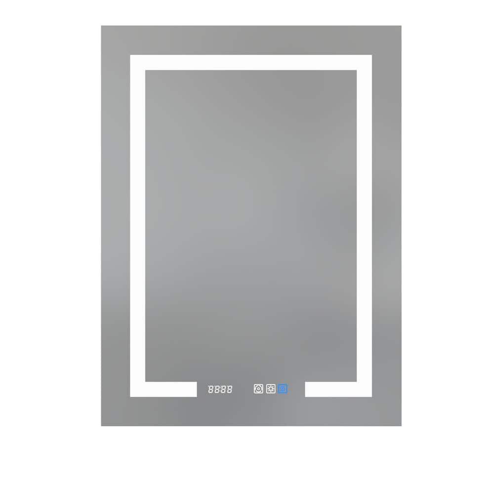 24 in. W x 32 in. H Rectangular Sliver Aluminum Medicine Cabinet with Mirror