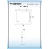 WOODBRIDGE 36 in. W x 30 in. H Surface-Mount Bathroom Medicine Cabinet with Mirror