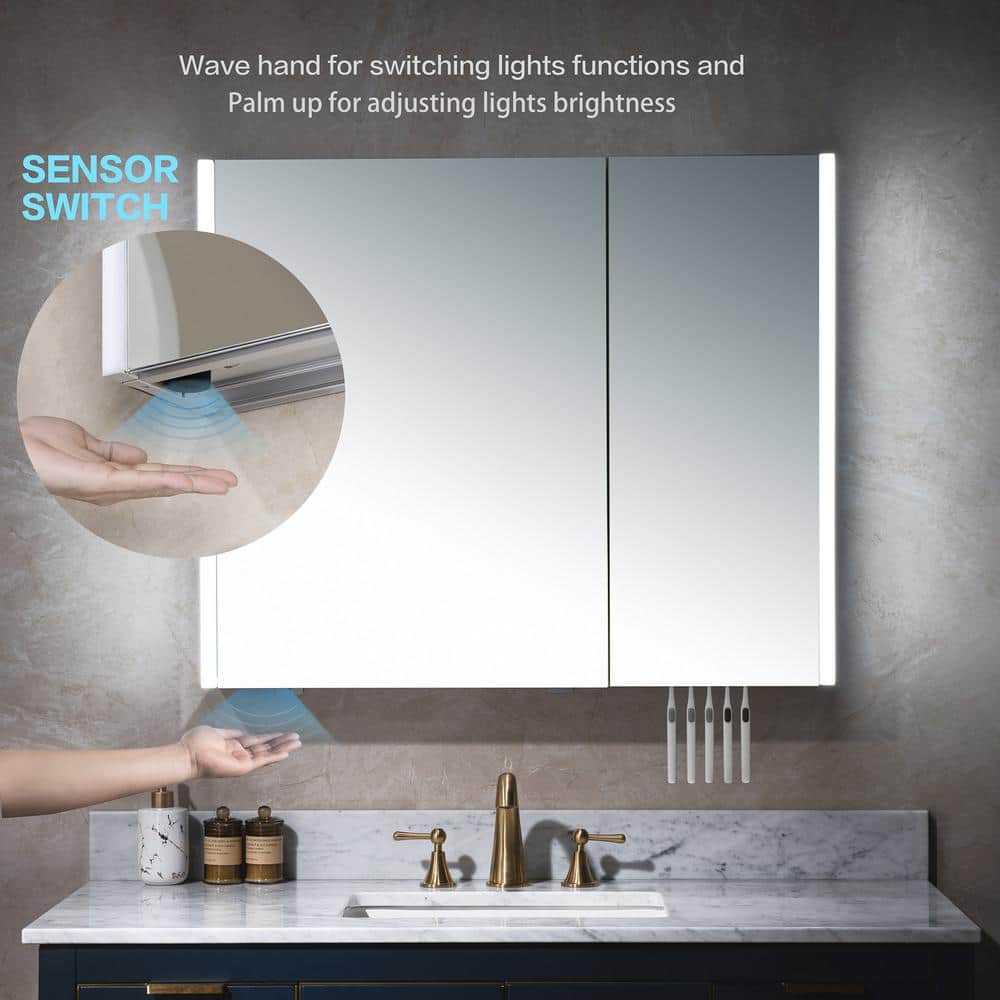 WOODBRIDGE 36 in. W x 30 in. H Surface-Mount Bathroom Medicine Cabinet with Mirror